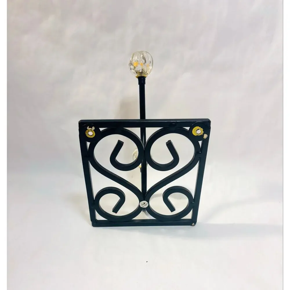 Set of Black Metal Decorative Wall Hooks w/ Vintage style Crystal Tips